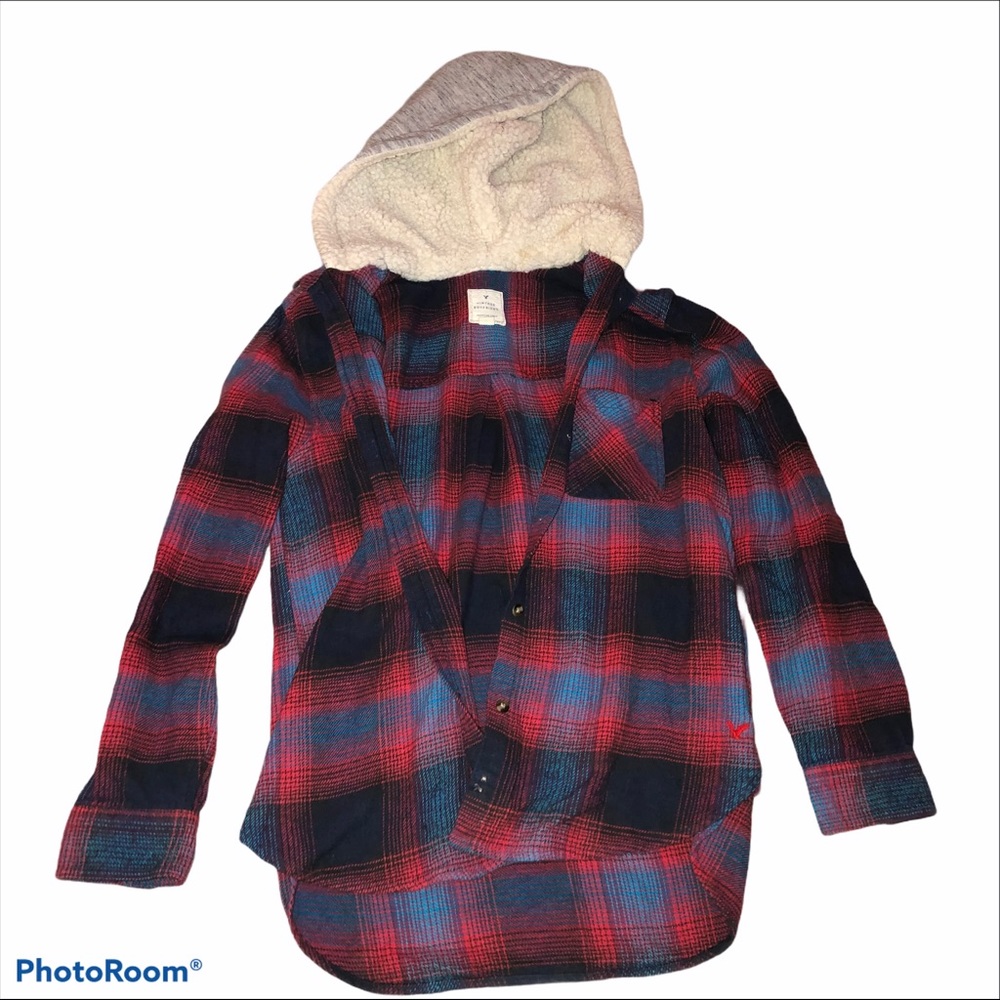 Boyfriend Hooded American Eagle Flannel